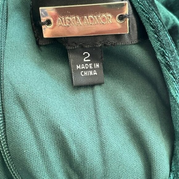 Alexia Admor Velvet Formal Wide Leg Jumpsuit Emerald Green Holiday Size 2 - Picture 6 of 10